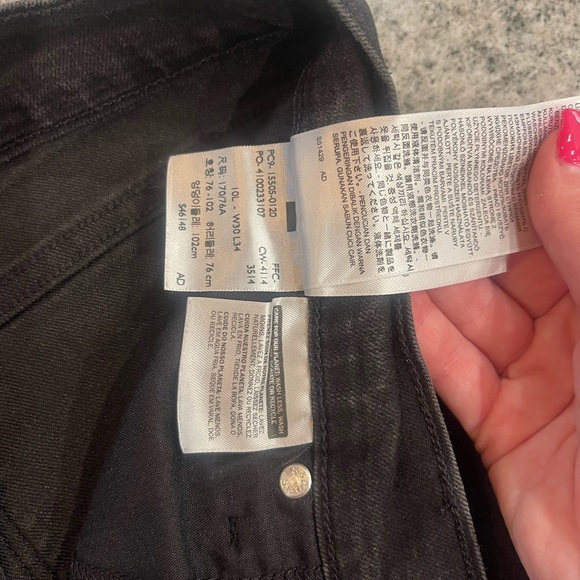 Levi's Black straight leg Jeans 10Long - Picture 3 of 4